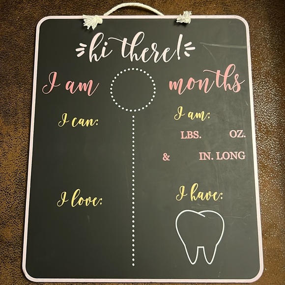 Birth and Age Reveal Chalkboard 12”x10” - Picture 2 of 2